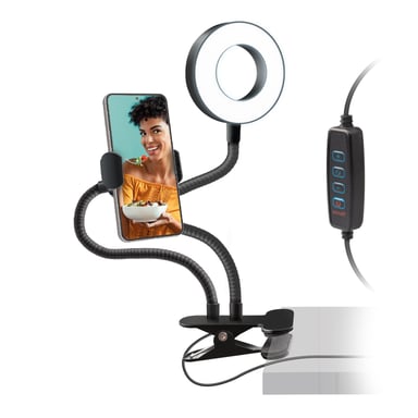 Anillo LED articulado con pinza de mesa - SBS