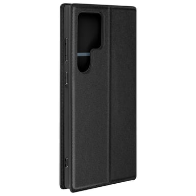 Étui pour Galaxy S24 Ultra Porte-carte Support Vidéo Clapet Magnétique Noir