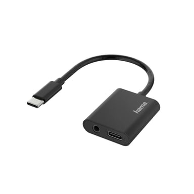 Adaptador de audio, 2 en 1, f. USB-C - toma de 3,5 mm/puerto USB-C, audio+carga.