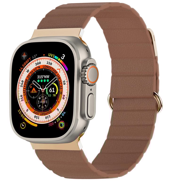 imoshion Bracelet en cuir magnétique pour 'Apple Watch Series 1 10 / SE / Ultra 2 4244454649 mm Neuf - vue 4
