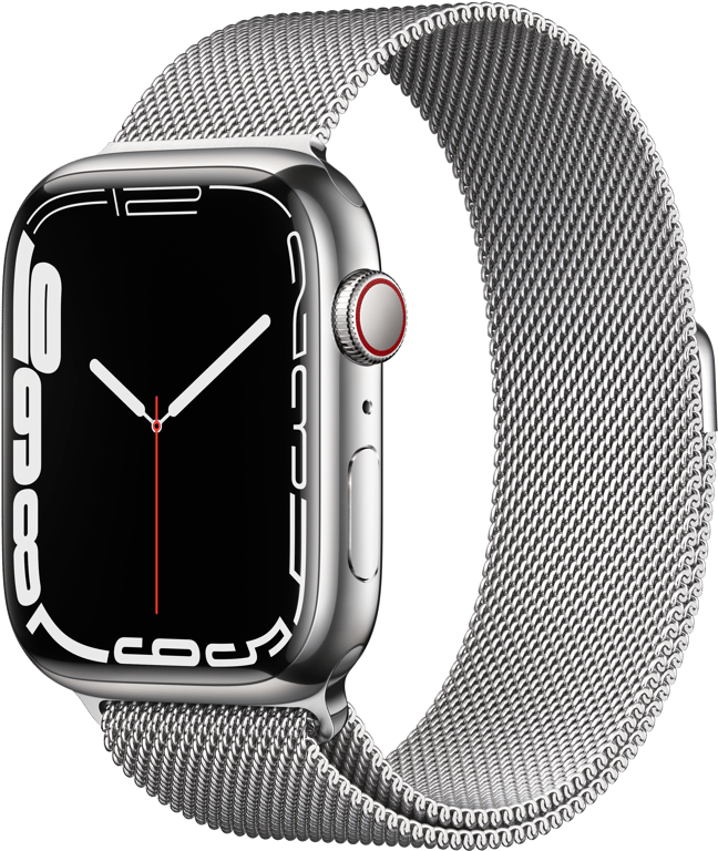Apple Watch Series 7 OLED 45 mm 4G Argent GPS (satellite)