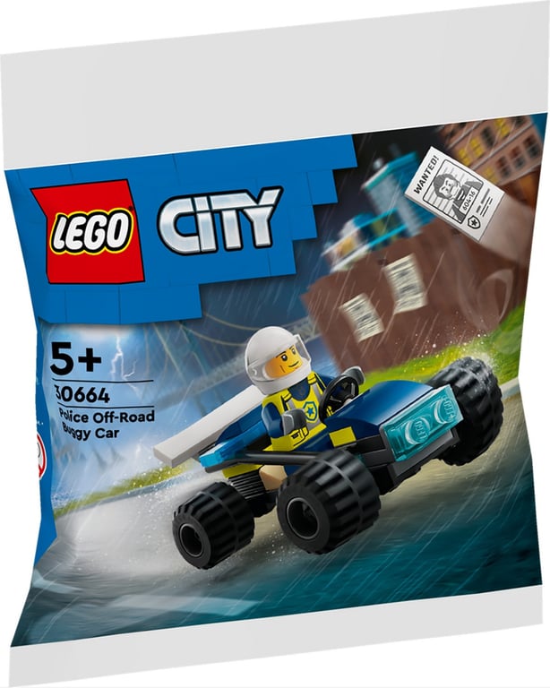 LEGO City Buggy Tout Terrain de la Police avec Minifigurine et Poster d'Avis de Recherche – 35 Pièces Neuf