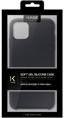 Custodia morbida in silicone gel per iPhone 11 Pro Max, nero satinato
