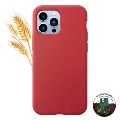Coque silicone unie Biodégradable Rouge compatible Apple iPhone 13 Pro
