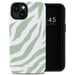 Selencia Coque arrière Vivid pour iPhone 13 - Colorful Zebra Sage Green