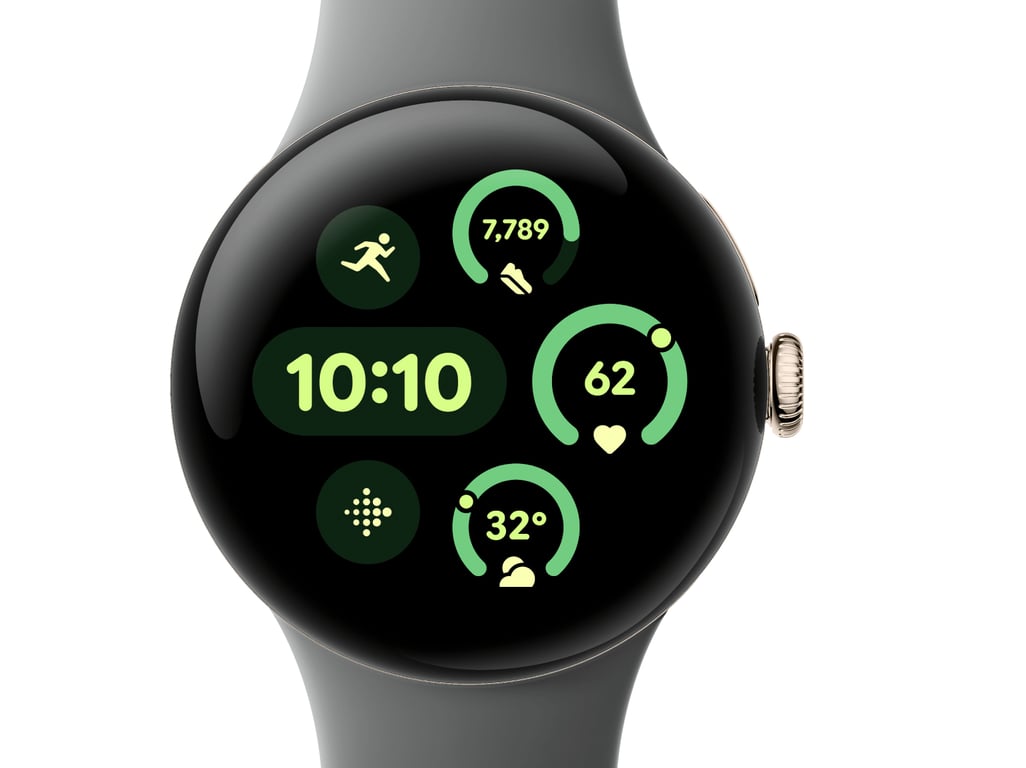 Pixel Watch 3 (Bluetooth) Boitier doré de 41 mm avec bracelet Vert - Neuf