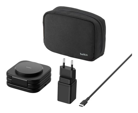 Belkin BoostCharge Pro Auriculares, Smartphone, Reloj inteligente Negro Corriente alterna, USB Cargador inalámbrico Carga rápida Interior