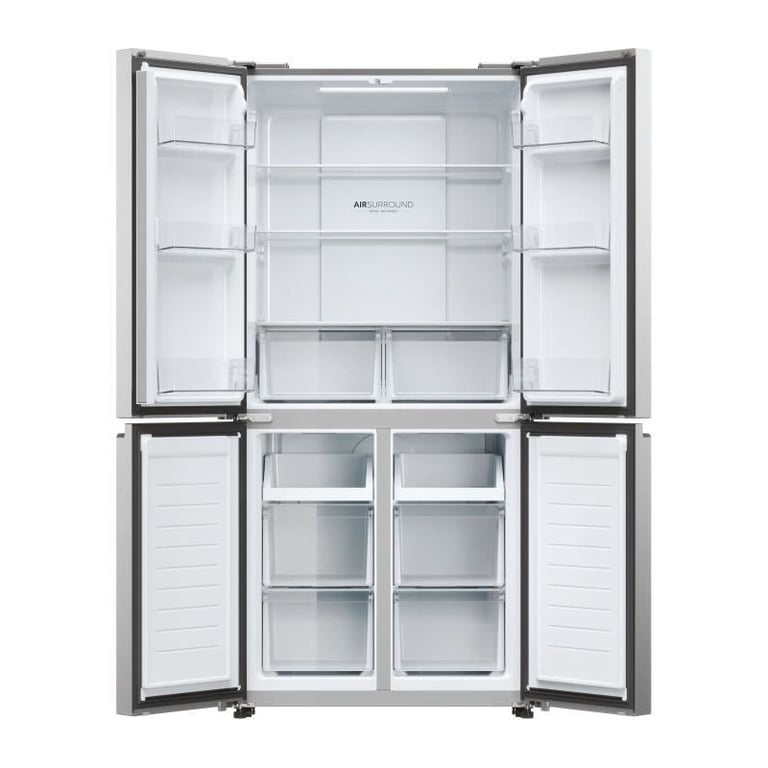 Réfrigérateur multi-portes - HAIER - HCR3818ENMM - Classe E - 467 L - 35 dB - 181,5 x 83,3 x 65 cm - Silver - Neuf