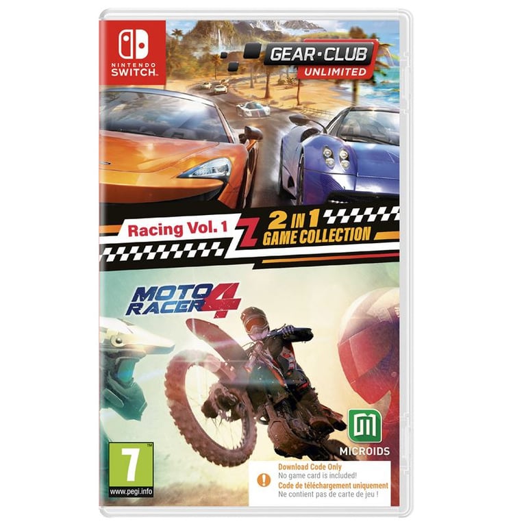 Racing Vol. 1 : 2 en 1 Game Collection Gear Club Unlimited + Moto Racer 4 Jeu Nintendo Switch Code in a Box - vue 2