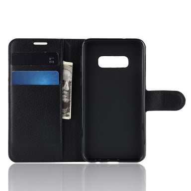 Coque Portefeuille pour ''SAMSUNG Galaxy S10e'' Simili-cuir Rabat Protection (NOIR)