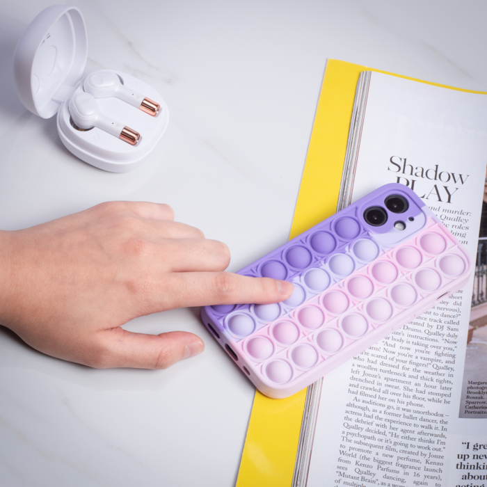 Funda Popping Bubble para Apple iPhone 12 mini, Rosa Violeta