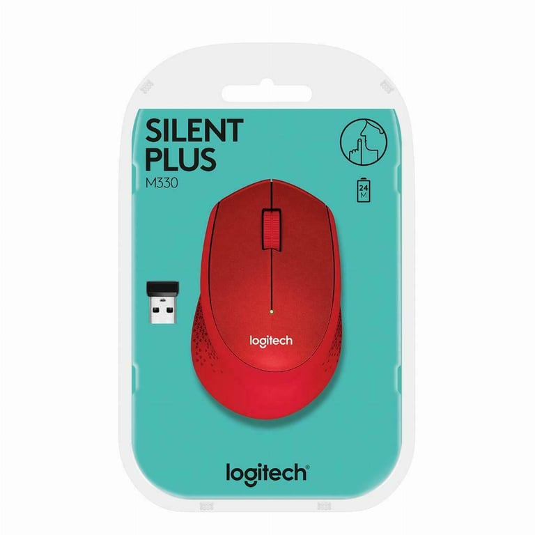 Logitech M330 Silent Plus - Rouge