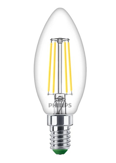 Philips Classic ultra efficient LED ampoule classe énergétique A équivalent culot E14 candle éclairage neutre 1 pack. nouvelle génération