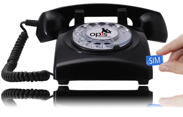 Opis 60s Mobile: telephone vintage fixe gsm 2G rétro avec cadran rotatif