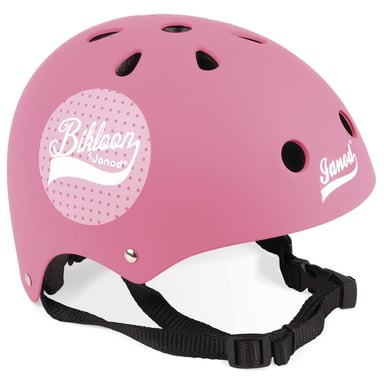 Casque de vélo rose à pois Janod Bikloon pour enfants - Taille S