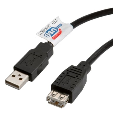ROLINE 3m USB 2.0 cable USB USB A USB B Negro