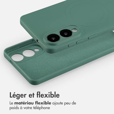 imoshion Coque Couleur avec MagSafe pour Samsung Galaxy S25 Edge - Vert foncé