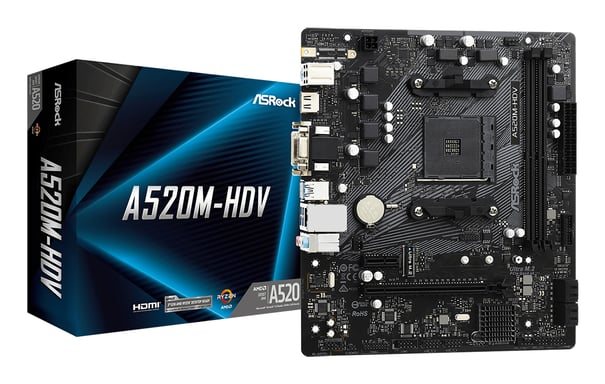 Asrock A520M-HDV Emplacement AM4 micro ATX