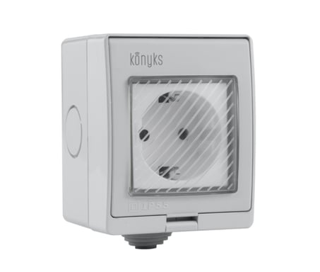 Enchufe exterior Wi-Fi + Bluetooth 16A (UE Tipo F) IP55 - Pluviose Easy EU