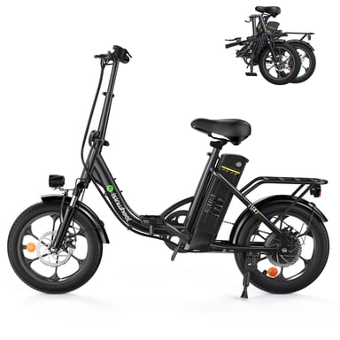 Bicicleta eléctrica isinwheel U4 para adultos, batería de 250 W, 36 V, 10,4 Ah, 16'', bicicletas eléctricas de paso bajo para adultos y adolescentes-Negro