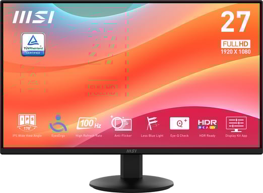 MSI Pro MP272L écran plat de PC 68,6 cm (27'') 1920 x 1080 pixels Full HD LED Noir