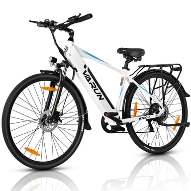 VéLo Électrique S700-1 | Vitesse Max 40 km/h | Autonomie 50 km | Moteur 250W | Batterie 48V 10.4Ah | Pneus 28 Pouces | Blanc