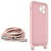 Coque Cordon pour iPhone 11 Pro Max Semi-rigide Lanière Tour du Cou 80cm Rose