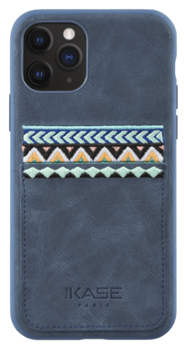 Custodia sottile Bohemian con slot per carte di credito per Apple iPhone 11 Pro, blu persiano