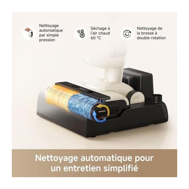 Aspirateur Laveur MOVA K30 – Aspiration 18 kPa, Nettoyage Sec et Humide - vue 3
