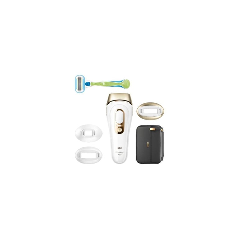 Appareil d'épilation IPL Braun Silk-expert Pro 5 PL5243 Or/Blanc, 125 flashs/min, capteur Skin Pro 2.0, 10 niveaux d'énergie, 3 modes - Neuf