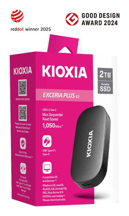 KIOXIA EXCERIA PLUS G2 SSD chiffré externe portable USB 3.2 Gen 2 USB C connecteur AES 256 bits TCG Opal Encryption 2.01 - vue 8