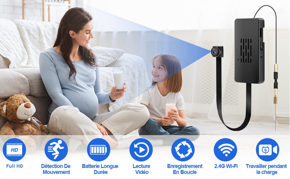 Mini Cámara Espía Wifi Botón Video vigilancia Full HD 1080p Android iOs  YONIS - Yonis