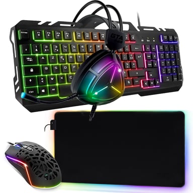 Pack Gamer CHEATER EVO Clavier Souris Casque Tapis LED RGB