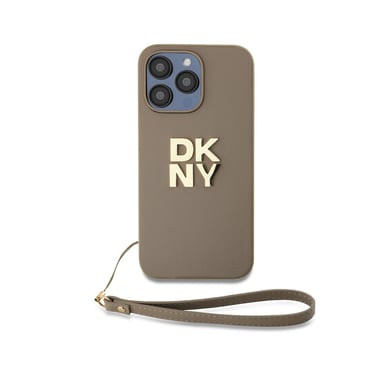 Custodia per Apple iPhone 14 Pro Max con logo metallico e cinturino da polso