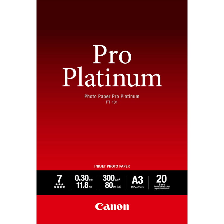 Papier d'impression Canon Pro Platinium PT101 A3 20 feuilles