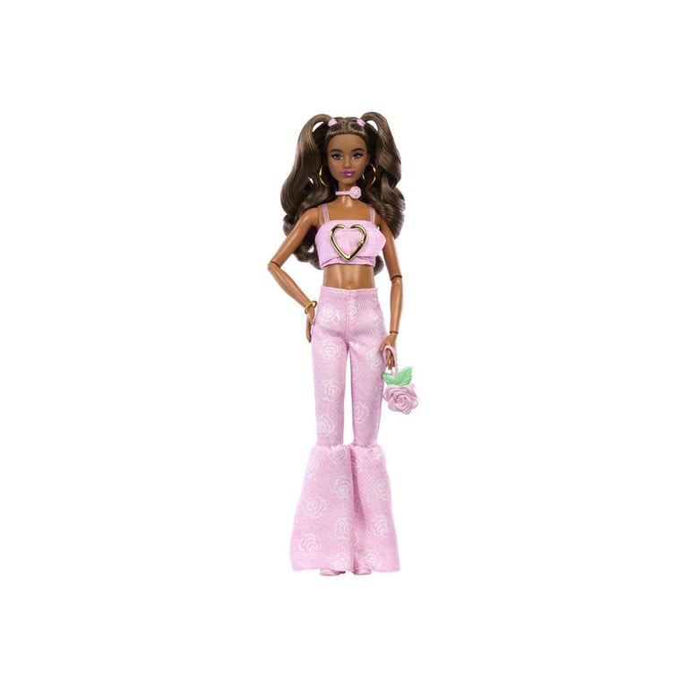 Poupée Barbie Deluxe Style – Haut Court en Jean et Pantalon Évasé, JJN72 - vue 3