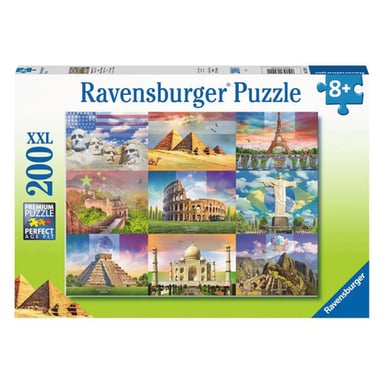Puzzle XXL 200 piezas - Descubra los Monumentos del Mundo