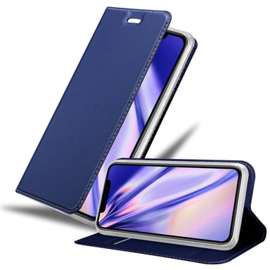 Coque pour Apple iPhone 11 PRO MAX en CLASSY BLEU FONCÉ Housse de protection Étui avec fermeture magnétique, fonction de support et compartiment pour carte