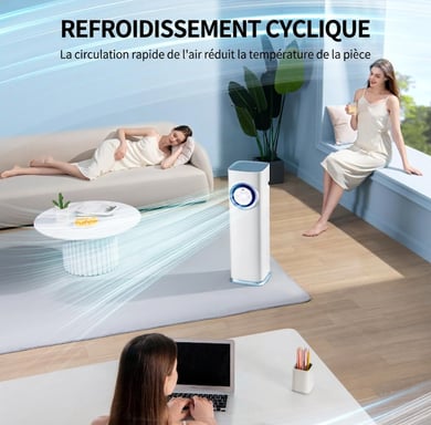 Climatiseur Mobile Réversible Silencieux 3200 BTU R290 Blanc