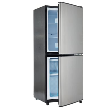 Roline Mini Réfrigérateur Congélateur 106L Petit Frigo 2 Portes Argenté Silencieux Bureau