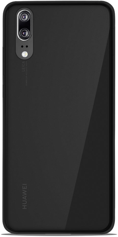 Coque silicone unie compatible Givré Noir Huawei P20