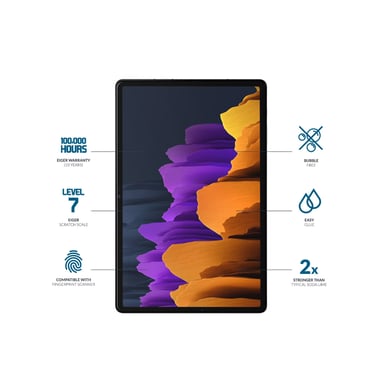 Eiger Protector de pantalla de vidrio templado para Galaxy Tab S10 FE+ con acabado transparente Transparente