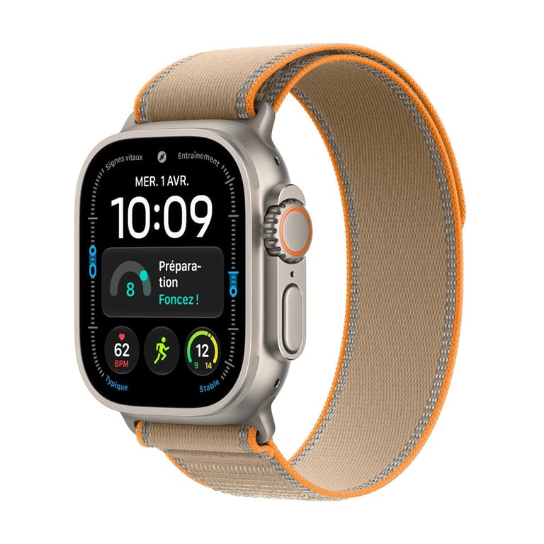 Apple Watch Ultra 4 GPS + Cellular 49 mm Boîtier en Naturel avec Boucle Trail Sable / - vue 2