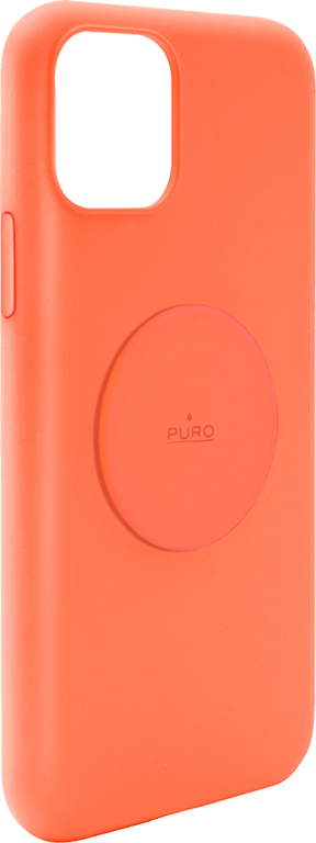 Coque Silicone Icon aimantée Orange Fluo pour iPhone 11 Puro