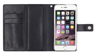 Etui Magnet Wallet Noir Pour Apple Iphone 6/6S/7/8