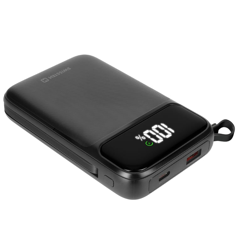 Powerbank MagSafe 10000mAh Câbles USB-C + Lightning intégrés Écran LCD Noir - Neuf