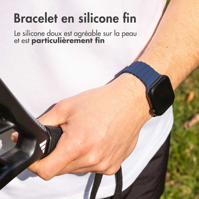 imoshion Bracelet Athletic en silicone pour Apple Watch | 38/40/41/42 mm - Bleu foncé - Neuf