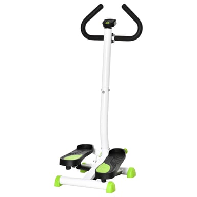 Stepper HOMCOM con Manillar, Pantalla LCD Plana, Resistencia Ajustable - Blanco