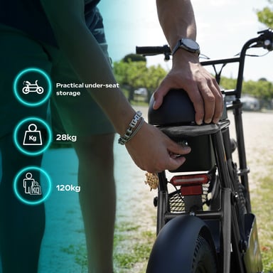 Draisienne Électrique Adulte Thunder 160 – Moteur 1100W - Autonomie Jusqu'a 30 km - Pneu 16'' FATBIKE - Batterie 42V/7,8Ah - Poids 28Kg