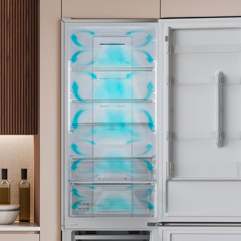 Cecotec Réfrigérateur combiné Bolero CoolMarket Combi 356 Glass E. Réfrigérateur Total No Frost classe E MultiAirFlow Fast Cooling Fast Freezing mode vacances. - vue 2